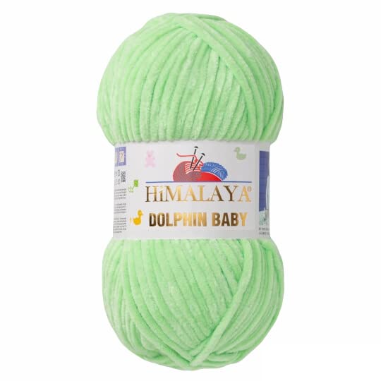  Himalaya Dolphin Baby Wolle Garn - Super Bulky (6), 100g Knäuel, Hellgrün, perfekt für Babylaufschuhe und Jacken
| Hima